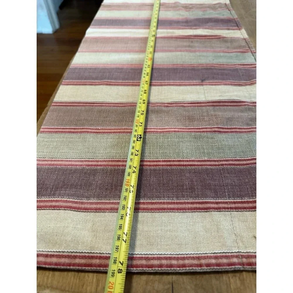 78” Neutral Striped Curtain / Table runners